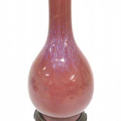 A Chinese Flambe vase , 26cm tall approximately. This lot cannot be posted