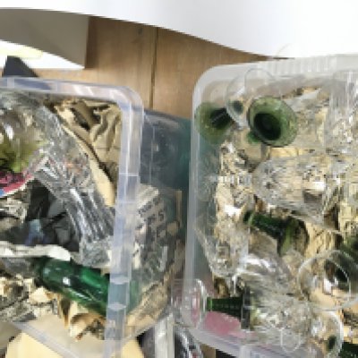 A Collection of cut glass including green coloured glasses, bowl etc, Caithness paperweights etc. this lot cannot be posted