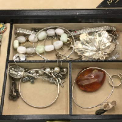 A collection of jewellery including some silver pieces and other including bracelets, rings, pendants etc