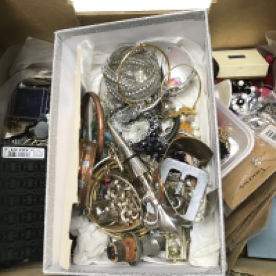 A collection of jewellery including earrings, bracelets, EMGE pistol, long necklaces etc