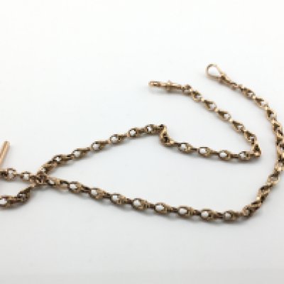 A 9ct gold watch chain. 17g and approximately 42cm long.Postage A
