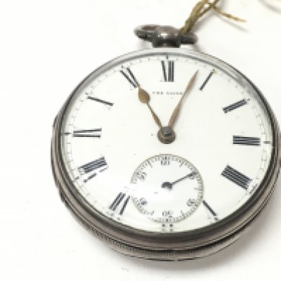 A silver cased pocket watch, not seen running. 98.32g. NO RESERVE