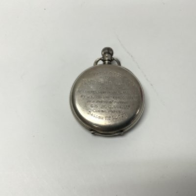 A silver federal full hunter pocket watch, seen working.