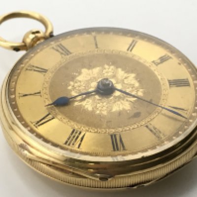 An 18ct gold cased pocket watch, 58.3g. This lot cannot be posted