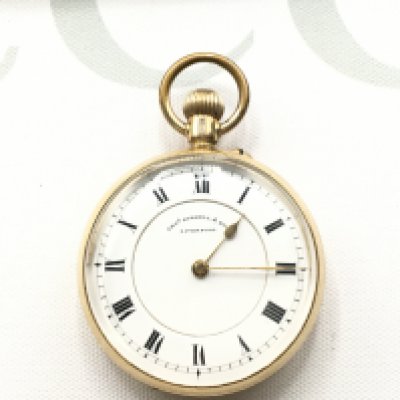 A 14 carat gold cased Thos Russell & Sons Liverpool pocket watch. This lot cannot be posted
