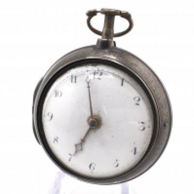 An 1802 George III pair cased silver watch , this lot cannot be posted