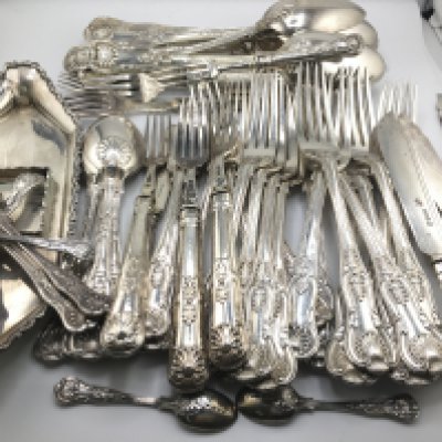 A large collection of silver hallmarked cutlery etc. Approximately 3.8kg Postage B