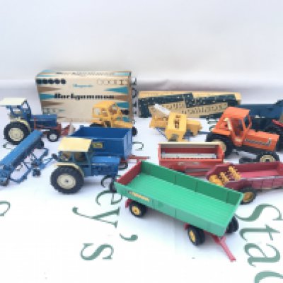 A Box Containing Mostly Playworn Britains Farming Toys. No Reserve.