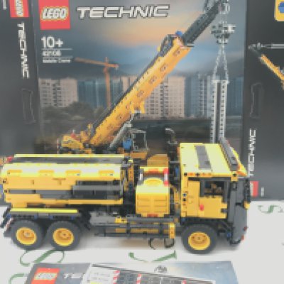 A Lego Mobile Crane #4108 Turned Into A Tanker. With Box And Manual. This Lot Cannot Be Posted In House.