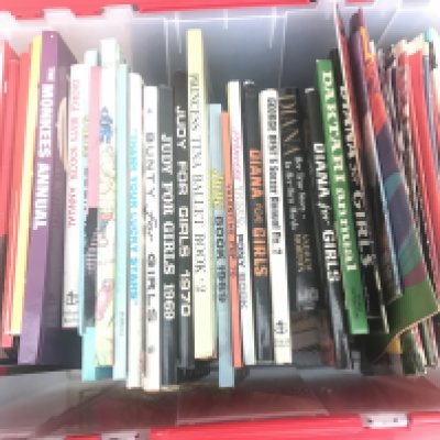 A Box Containing Mostly Childrens Annuals And Football Magazines. No Reserve.