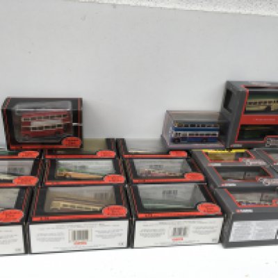 A collection of 20 boxed diecast model buses by Corgi and EFE. No reserve