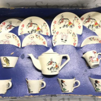 A Boxed Chad Valley Muffin The Mule Tea Set.