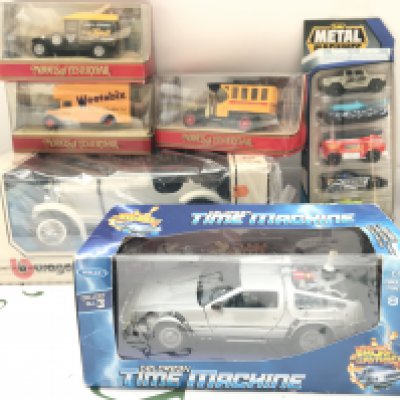 A Collection Of Boxed Diecast Including Back To The Future Delorean. No Reserve.