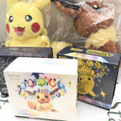 A Collection of Pokemon Cards Also 2 Soft Toys And 3 Empty Boxes. No Reserve.