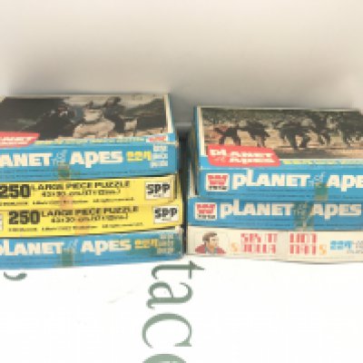 7 Boxed Jigsaw Puzzles. Planet Of The Aps. Six million Dollar Man And The Professionals. No Reserve.