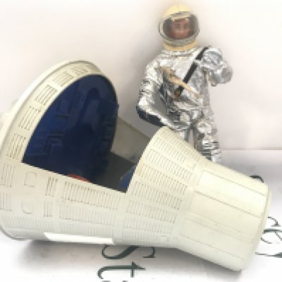 A Vintage Action Man I'm space Suit (Hand Missing) With Space Capsule. No Reserve.