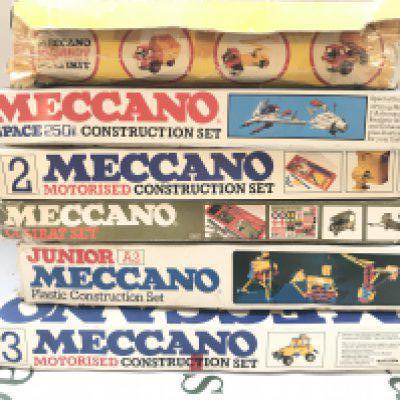 6 Boxed Meccano Sets Including Space 2501. Combat Set.etc. No Reserve. (6).