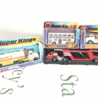 4 X Boxed Matchbox Super Kings. No Reserve. Transporter Only Has Inner.