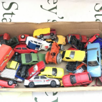 A Box Containing Playworn Diecast. No Reserve.