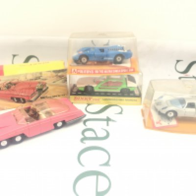 A Boxed Dinky Toys FAB 1 #100 (No Plinth) A Lamborghini Marzal #189 And 2 Politoys Sports Cars.