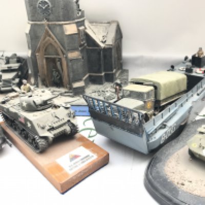 A Collection Of War Time models Mostly Built Model Kits. No Reserve.