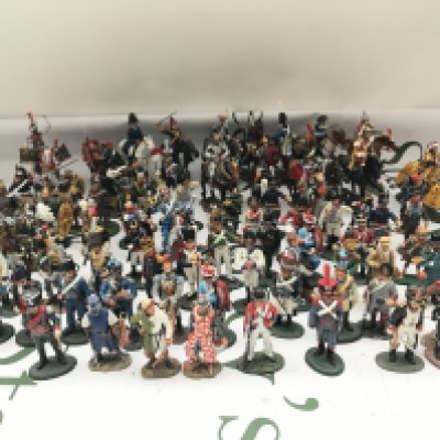 A Box Containing Mostly Delprado Figures. Some Mounted. No Reserve.