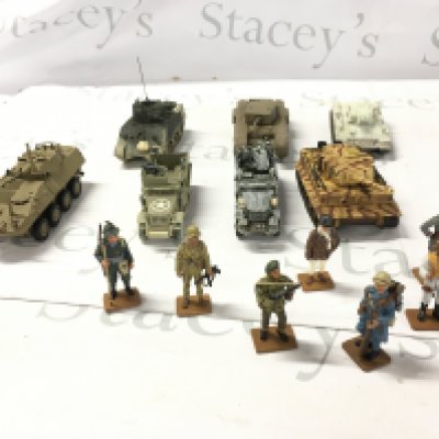 A small collection of military figures including vehicles and personnel mainly by Corgi and DelPrado. No reserve
