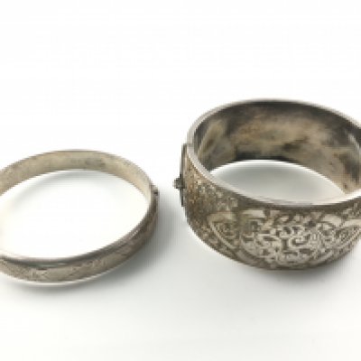 Two hallmarked silver bangles. Postage B NO RESERVE