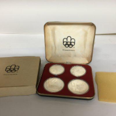 A four coin silver proof set 1976 Montreal Olympics.