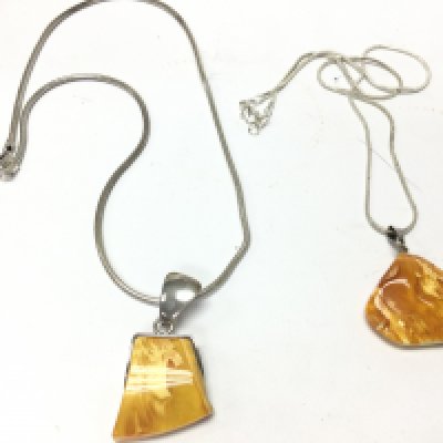 Amber silver necklaces , postage category A