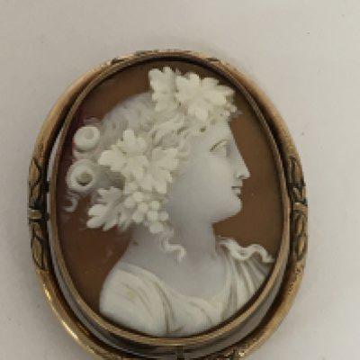 An Antique Cameo with a side profile portrait Neo classical.