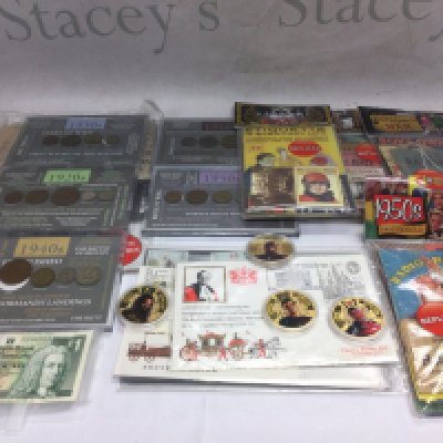 A collection of Westminster proof coins, various coin packs etc. Shipping category B.