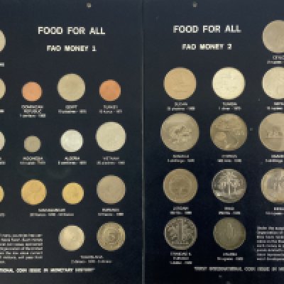 First international coin issue in monetary history, Food for All FAO Money 1 and 2. (A)