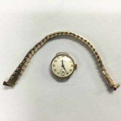 A 9ct gold cased Rodania watch, a/f. Shipping category A.