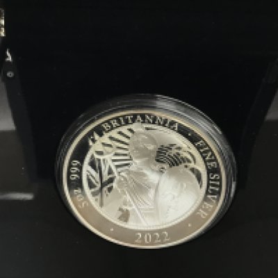 A royal mint 5oz Britannia coin with COA. Postage B