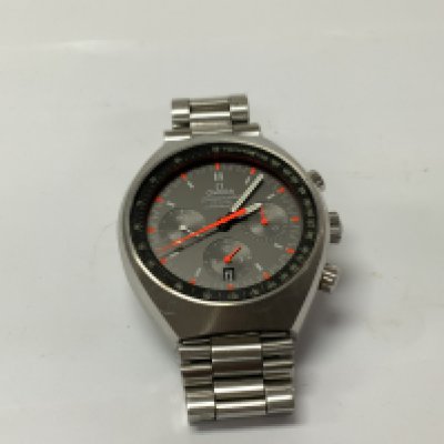 Omega Speedmaster 2015. Mark II Si14 gents steel wristwatch. Serial number 86797401. Complete with travel case, warranty card and pictogram card. Postage category A. Seen working