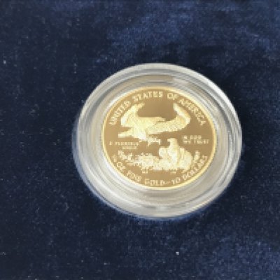 A 1/4oz proof quarter dollar West Point mint with COA