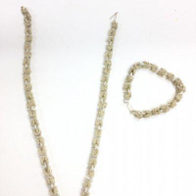 Silver bracelet and necklace, postage category A