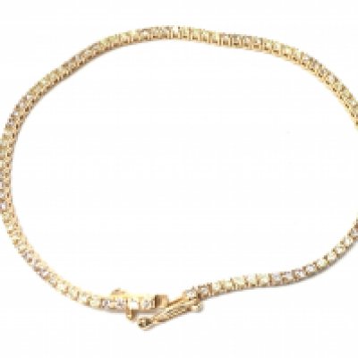 A 14ct rose gold tennis bracelet set with 91 pink and yellow diamonds. approximately 1.7ct total weight and 19cm long. Comes with lab report.