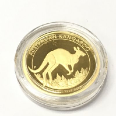 A 2017 1/4oz gold proof Kangaroo coin from Perth Mint with COA. Low coin number 23. Postage B