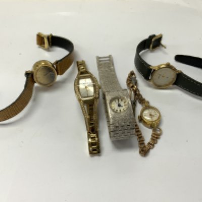 Collection of five dress/fashion ladies watches. Postage category A.