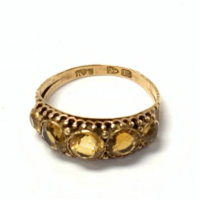 15ct Edwardian citrine set ring. Postage category A.