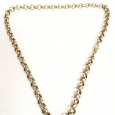 A 9 carat gold Belcher chain necklace, 17.4g. Postage category a