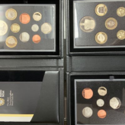 2012 Royal Mint Proof Coin Set plus 2013 United Kingdom Proof coin set. (B).