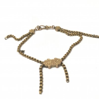 A 9ct gold Albert chain fancy link styled bracelet. Approx weight