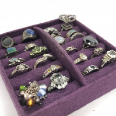 A Collection of 24 silver rings , postage category B