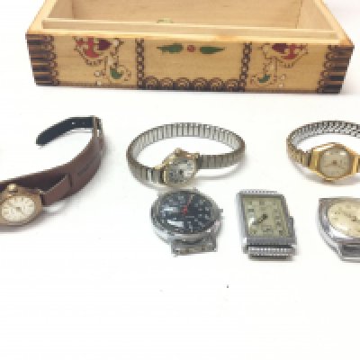 A collection of assorted vintage watches including Sekonda and Regency etc Postage B
