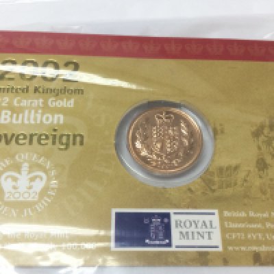 A 2002 full sovereign on card. Postage A