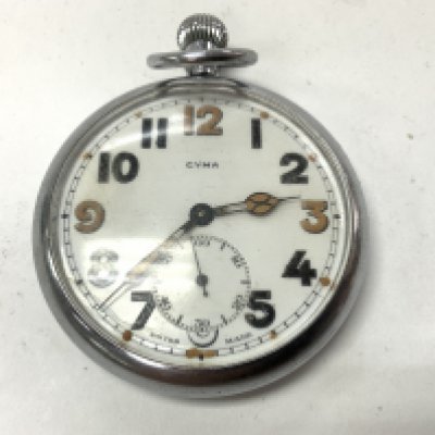 Cyma military issue pocket watch. Postage category A.