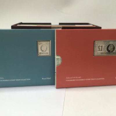 A boxed set of silver stamps.